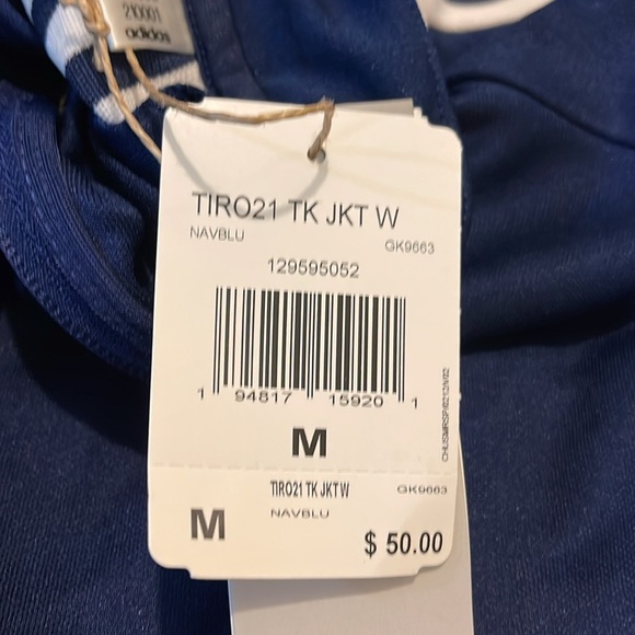 ADIDAS LONG SLEEVE FULL ZIP MOCK NECK PRINCETON RUN JACKET NAVY - M - Picture 3 of 4